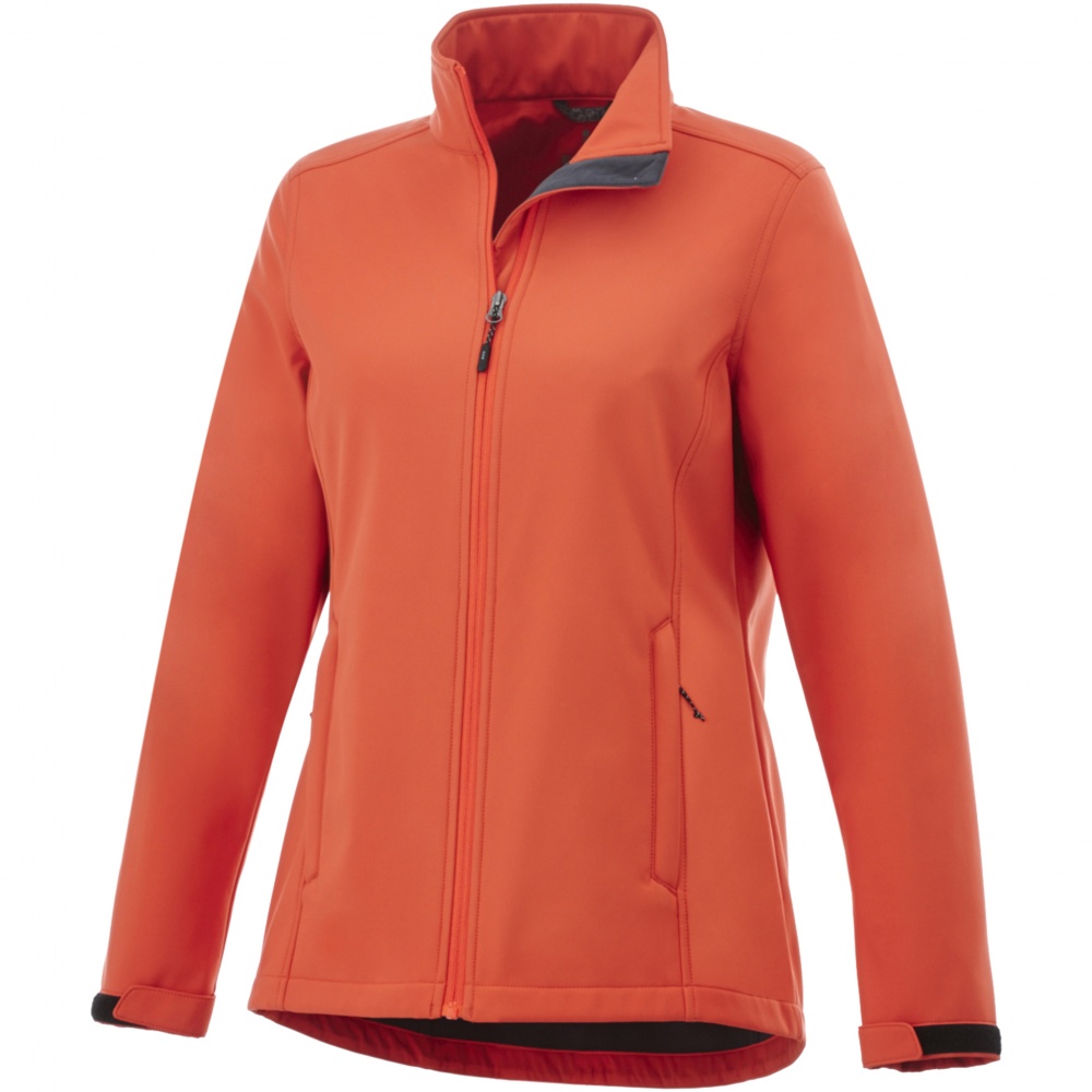 Лого трейд бизнес-подарки фото: Женская куртка софтшел Maxson, оранжевый