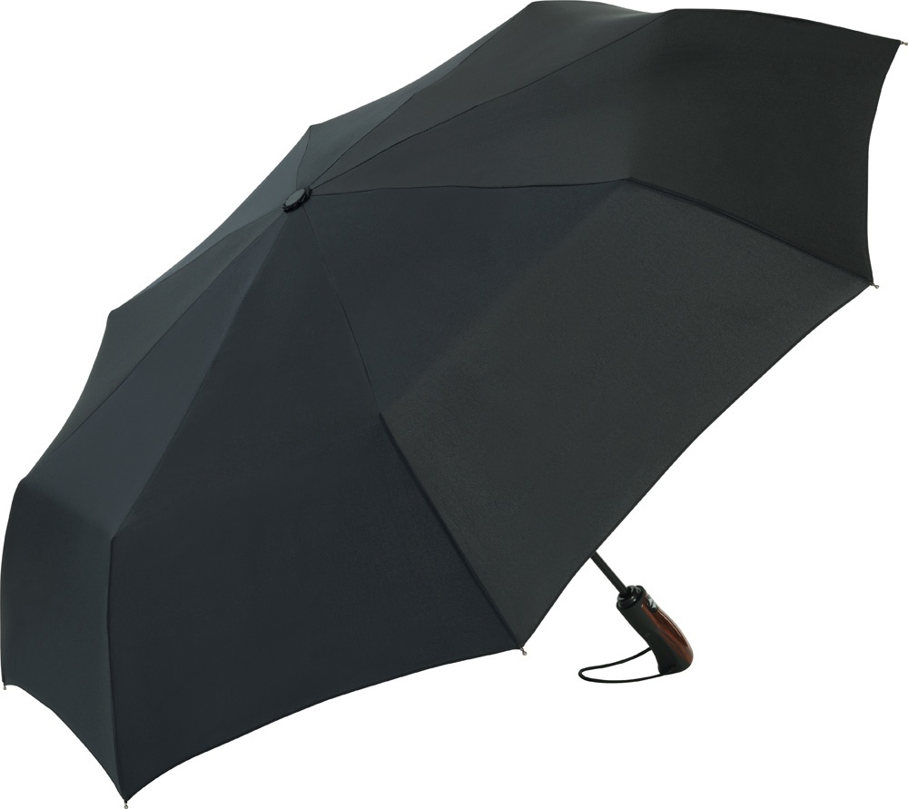 Лого трейд бизнес-подарки фото: AOC väike vihmavari Stormmaster, 5663, must/pruun