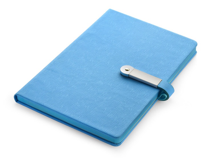 Логотрейд pекламные продукты картинка: ноутбук A5 Mind с USB-накопителем, голубой
