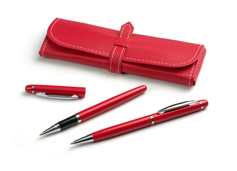 Лого трейд pекламные cувениры фото: Набор Montana шариковая ручка и ручка-роллер, красный