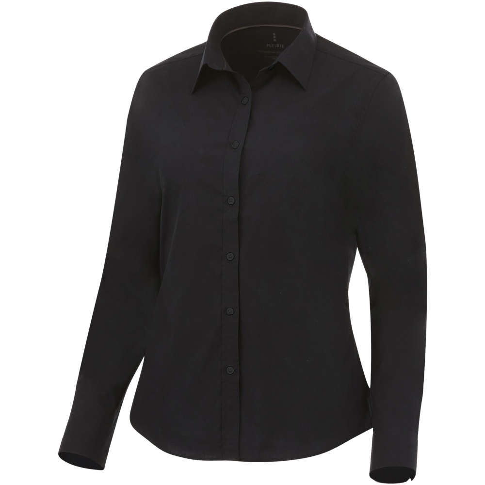 Лого трейд бизнес-подарки фото: Hamell ladies shirt, черный, XS