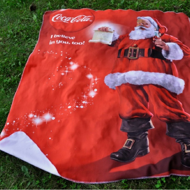 Логотрейд бизнес-подарки картинка: Флисовое одеяло с цифровой печатью, 100x150 см