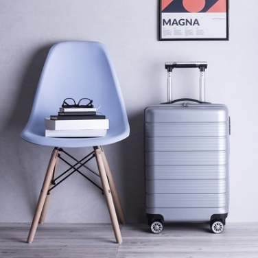 Лого трейд pекламные cувениры фото: Стильный чемодан, серебристый