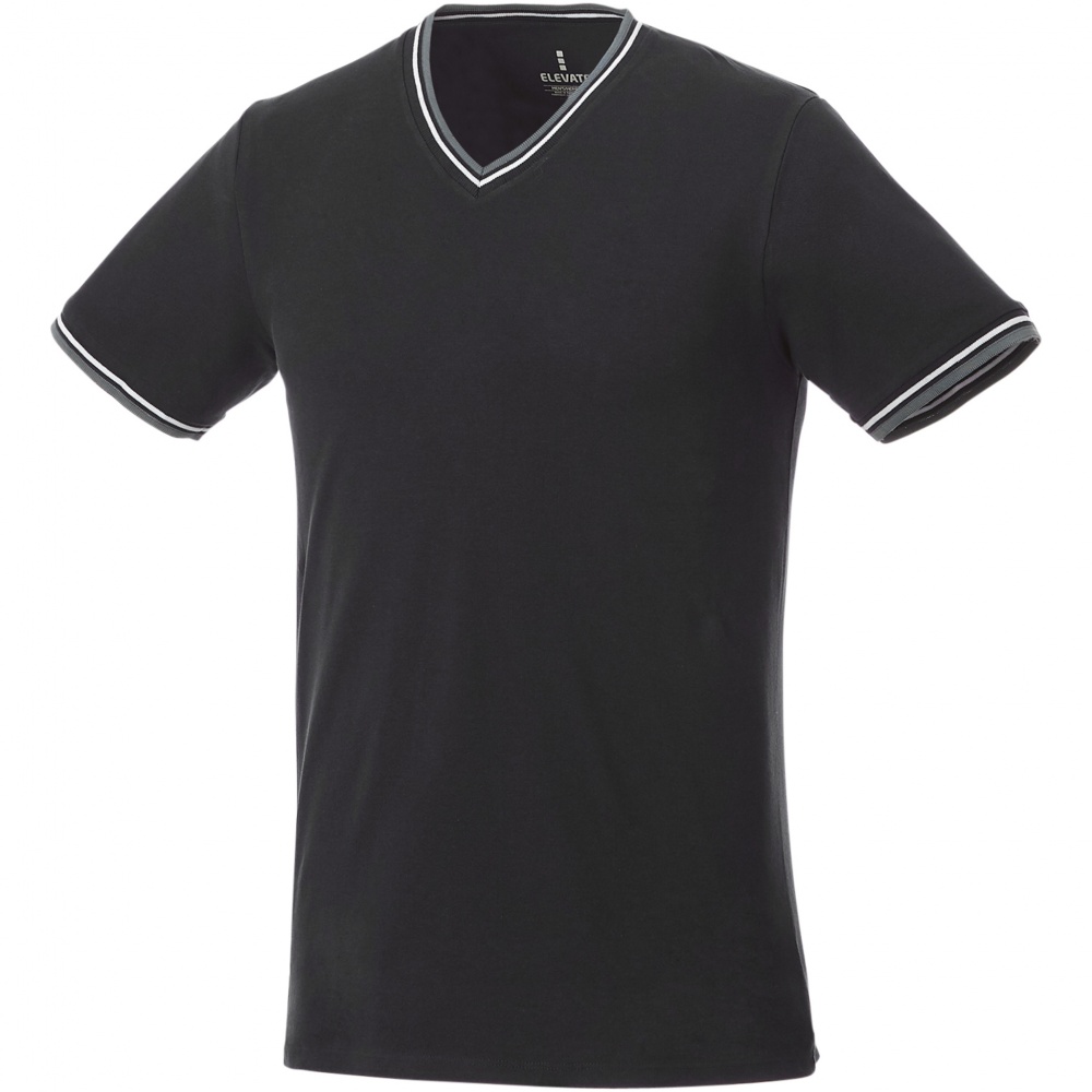 Лого трейд pекламные cувениры фото: Мужская футболка Elbert из пике с кармашком, чёрная