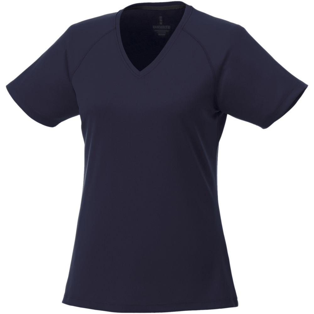 Логотрейд pекламные подарки картинка: Модная женская футболка Amery, темно-синяя