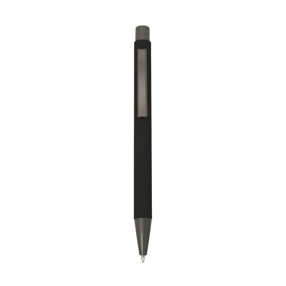 Логотрейд pекламные продукты картинка: Металлическая ручка с резиновой оболочкой, черный