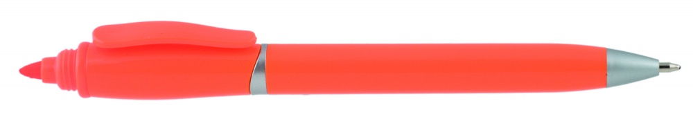 Логотрейд pекламные подарки картинка: Пластмассовая ручка с маркером 2-в-1 GUARDA, oранжевый