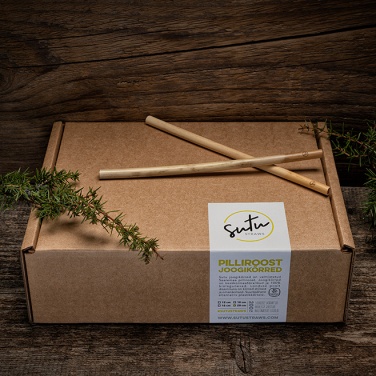 Логотрейд бизнес-подарки картинка: Соломинки для питья из тростника, мини-упаковка с кисточкой