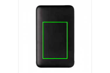 Лого трейд бизнес-подарки фото: Reklaamtoode: 5.000 mAh Pocket Powerbank with integrated cables, black