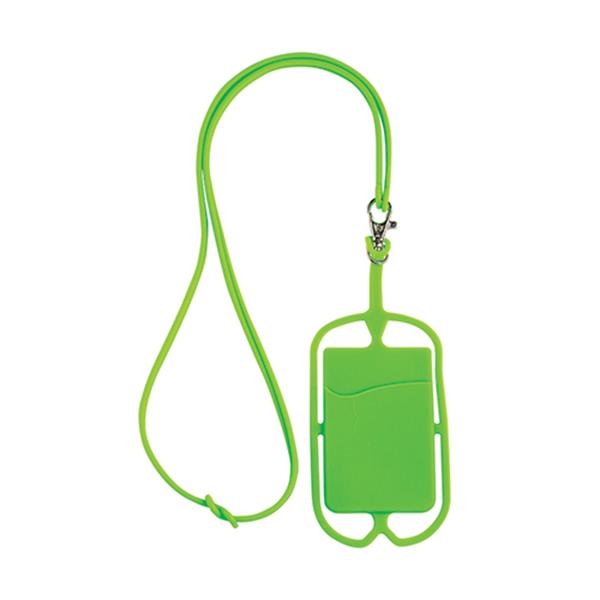 Лого трейд pекламные cувениры фото: Тесьма с холдером для карт, зеленый