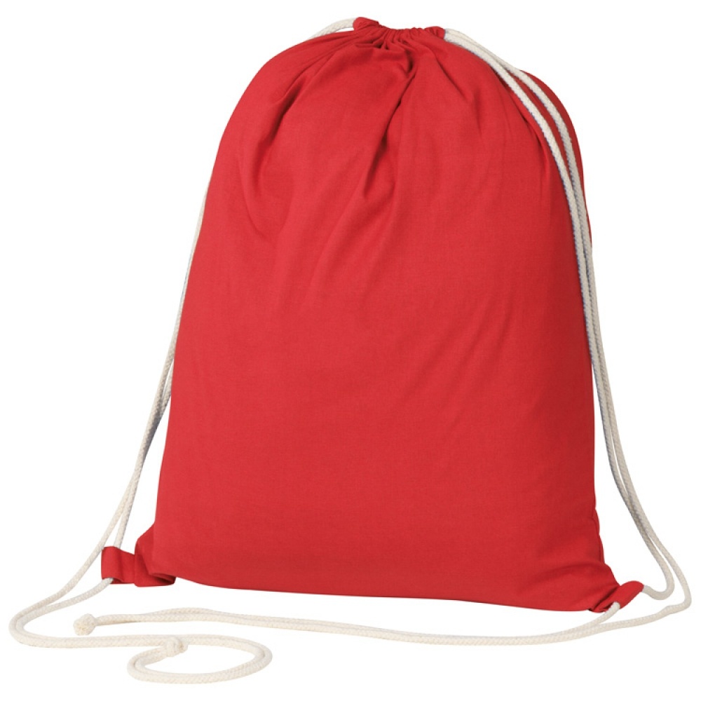 Лого трейд бизнес-подарки фото: Сумка-мешок из хлопка ECO Tex, красный