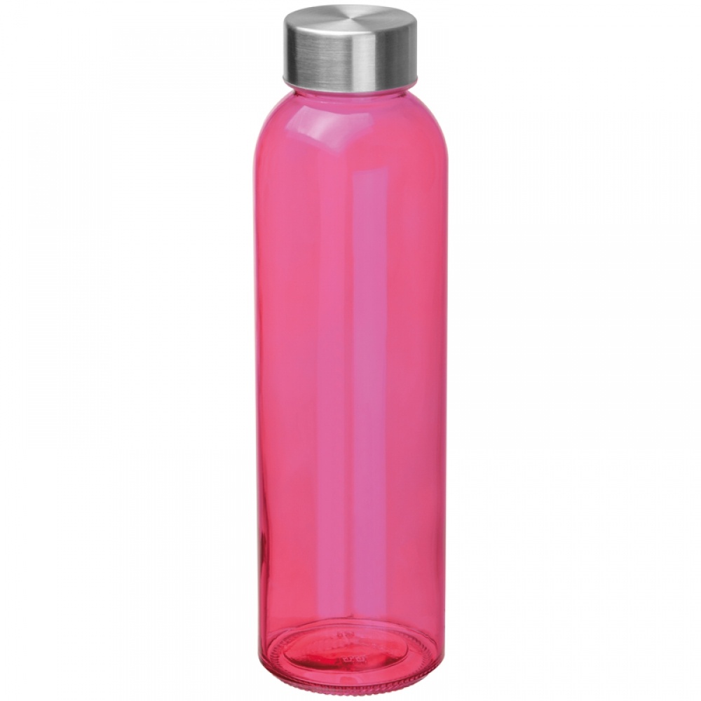 Логотрейд pекламные cувениры картинка: Cтеклянная бутылка 500 мл, розовый