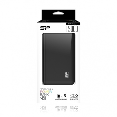 Лого трейд бизнес-подарки фото: Power Bank Silicon Power S150, черный/белый