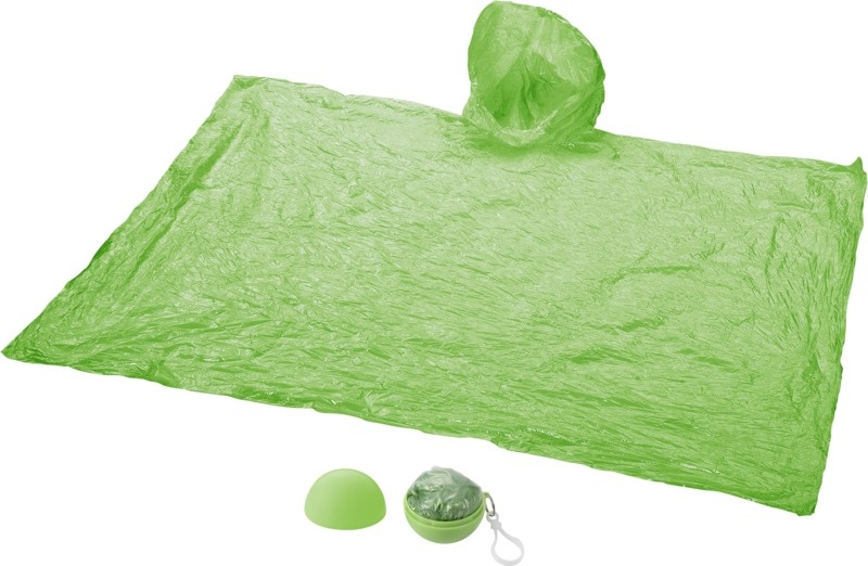 Логотрейд pекламные подарки картинка: Дождевик Xina в коробке-шарике с брелоком, зеленый