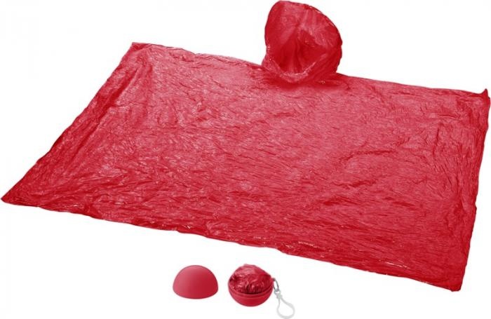 Логотрейд pекламные cувениры картинка: Дождевик Xina в коробке-шарике с брелоком, красный