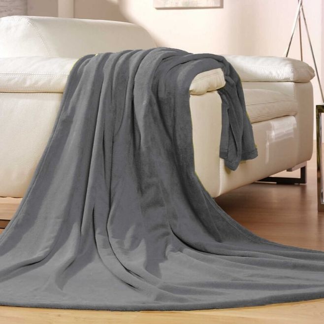 Лого трейд бизнес-подарки фото: Флисовое одеяло Memphis, серый