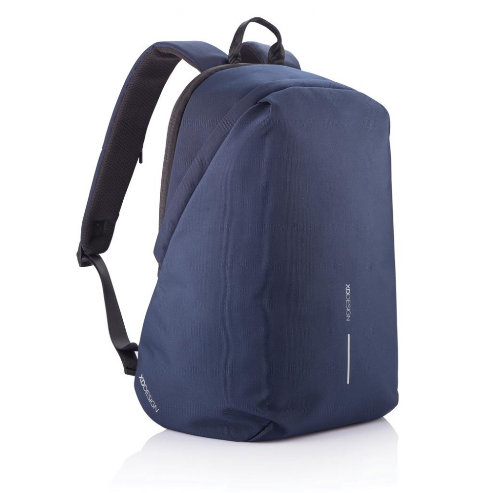 Лого трейд бизнес-подарки фото: Антикражный рюкзак Bobby Soft, темно-синий