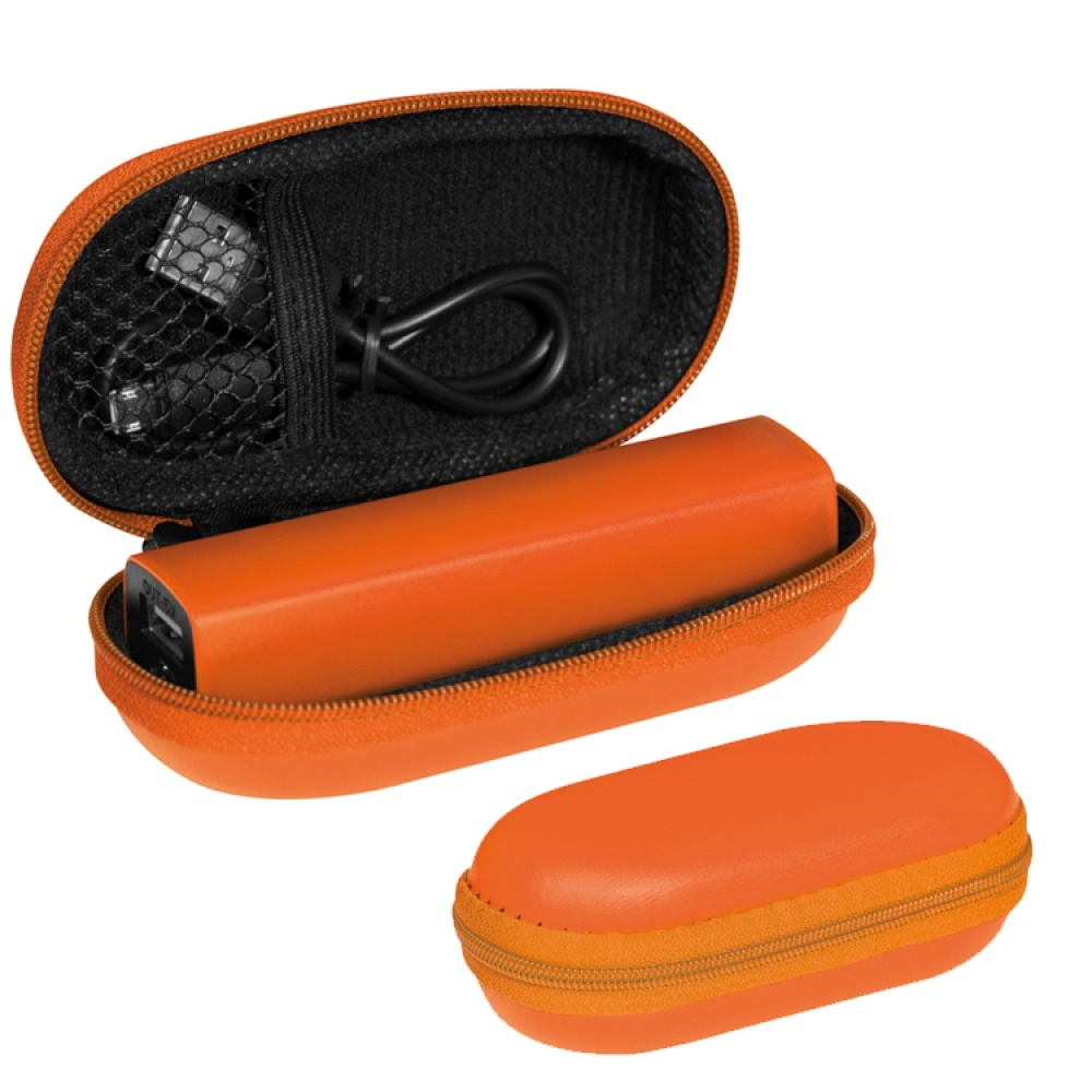 Лого трейд бизнес-подарки фото: Повербанк 2200 мАч, оранжевый