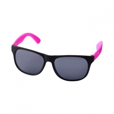 Двухцветные солнцезащитные очки Retro, неоново-розовый логотип