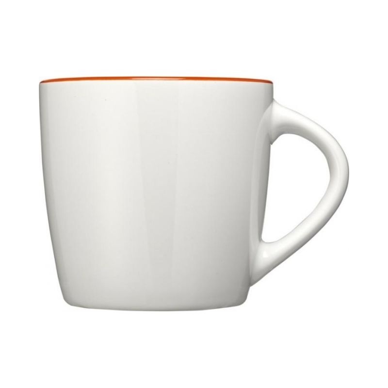 Логотрейд pекламные продукты картинка: Керамическая чашка Aztec, белый/оранжевый