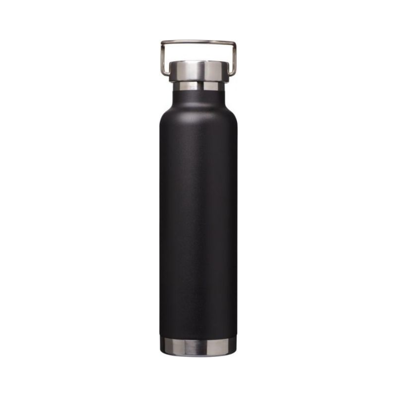 Логотрейд pекламные cувениры картинка: Бутылка с вакуумной медной изоляцией, черный