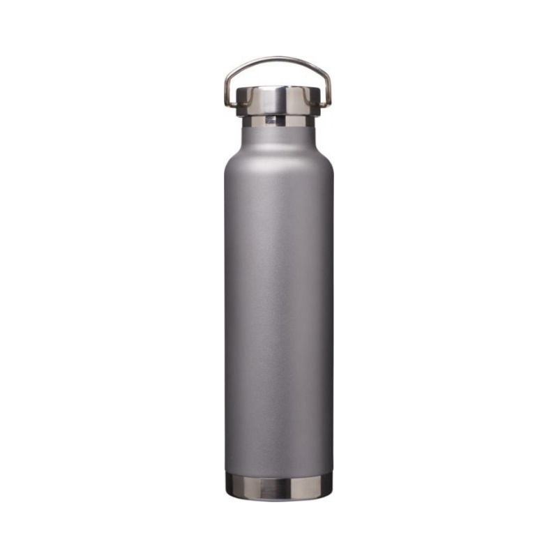 Лого трейд бизнес-подарки фото: Бутылка с вакуумной медной изоляцией, cерый