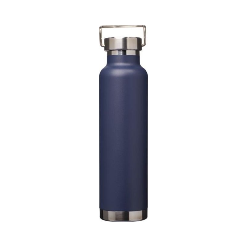 Логотрейд pекламные продукты картинка: Бутылка с вакуумной медной изоляцией, темно - синий
