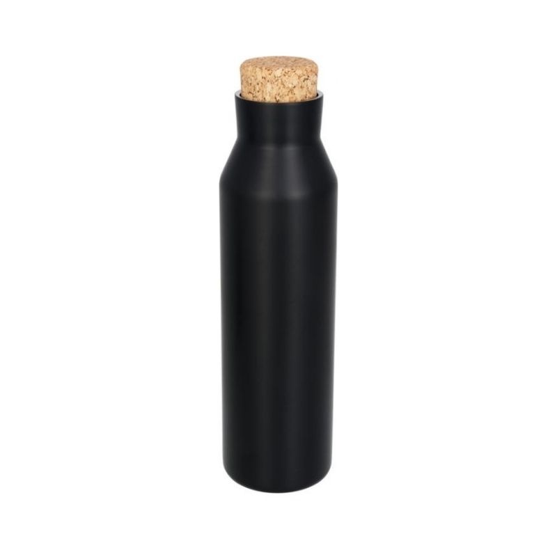 Лого трейд pекламные cувениры фото: Норсовая медная вакуумная изолированная бутылка с пробкой, черный