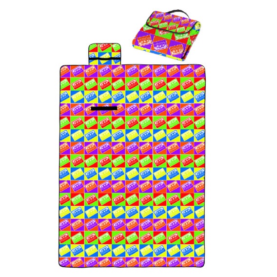 Лого трейд бизнес-подарки фото: Одеяло для пикника с сублимационным принтом 145 x 200, разноцветное