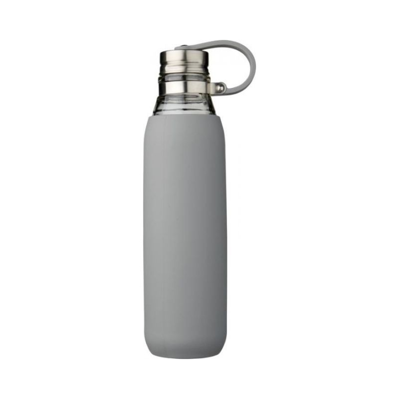 Лого трейд pекламные подарки фото: Стеклянная спортивная бутылка Oasis объемом 650 мл, cерый