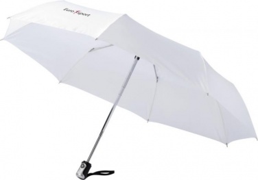 Логотрейд pекламные подарки картинка: Зонт Alex трехсекционный автоматический 21,5", белый