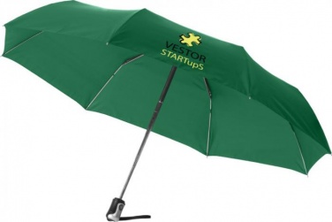 Логотрейд бизнес-подарки картинка: Зонт Alex трехсекционный автоматический 21,5", зеленый
