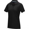 Graphite short sleeve women’s organic polo, Сплошной черный