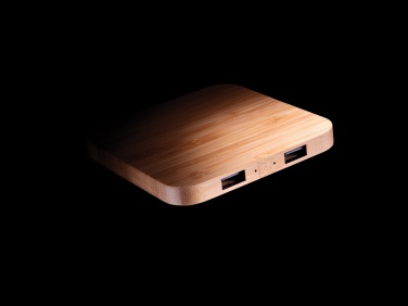 Лого трейд pекламные cувениры фото: Беспроводное зарядное устройство Bamboo 10 Вт с USB-портом