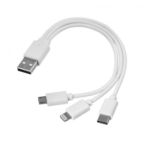 Логотрейд pекламные продукты картинка: Кабель USB 3 в 1 тип c + micro USB + lightning