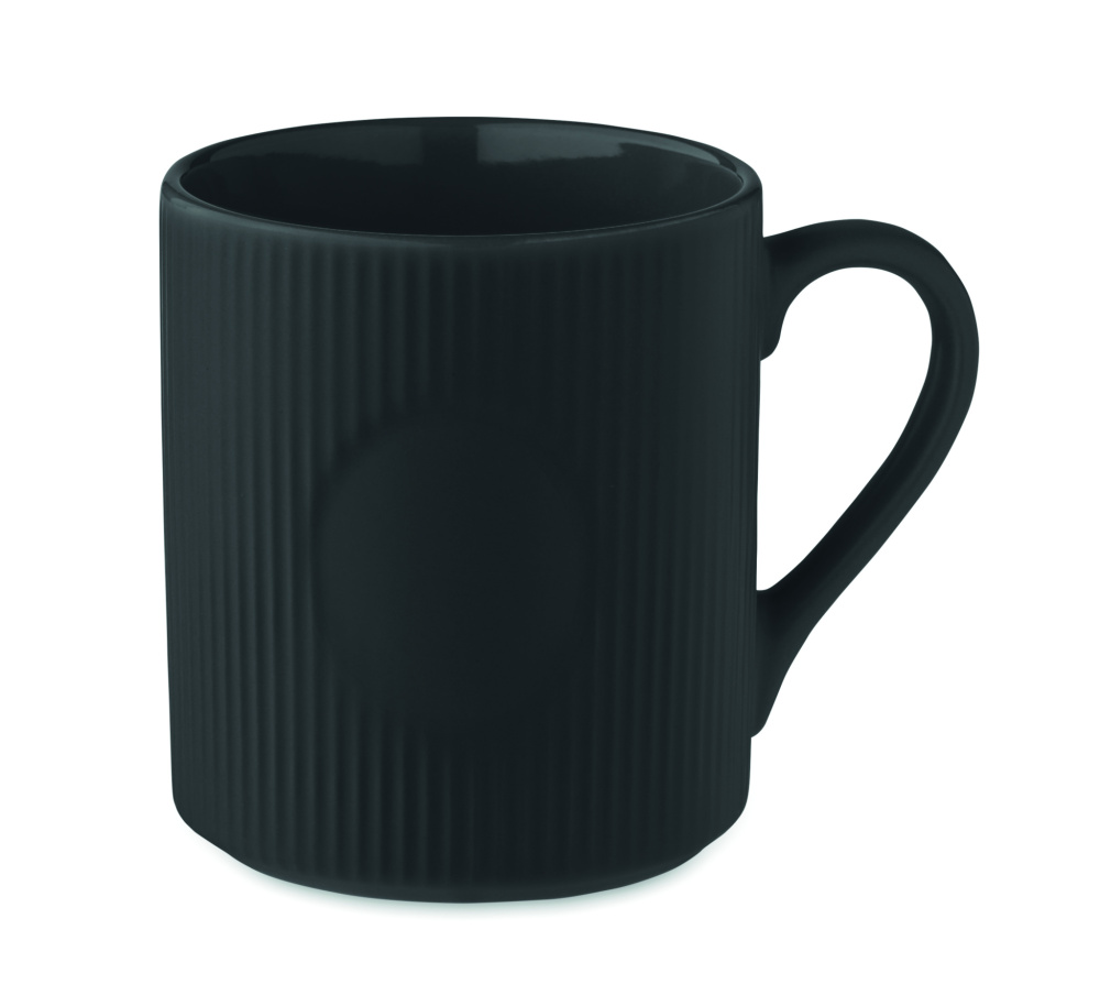 Логотрейд pекламные подарки картинка: Ribbed ceramic mug mat 340 ml