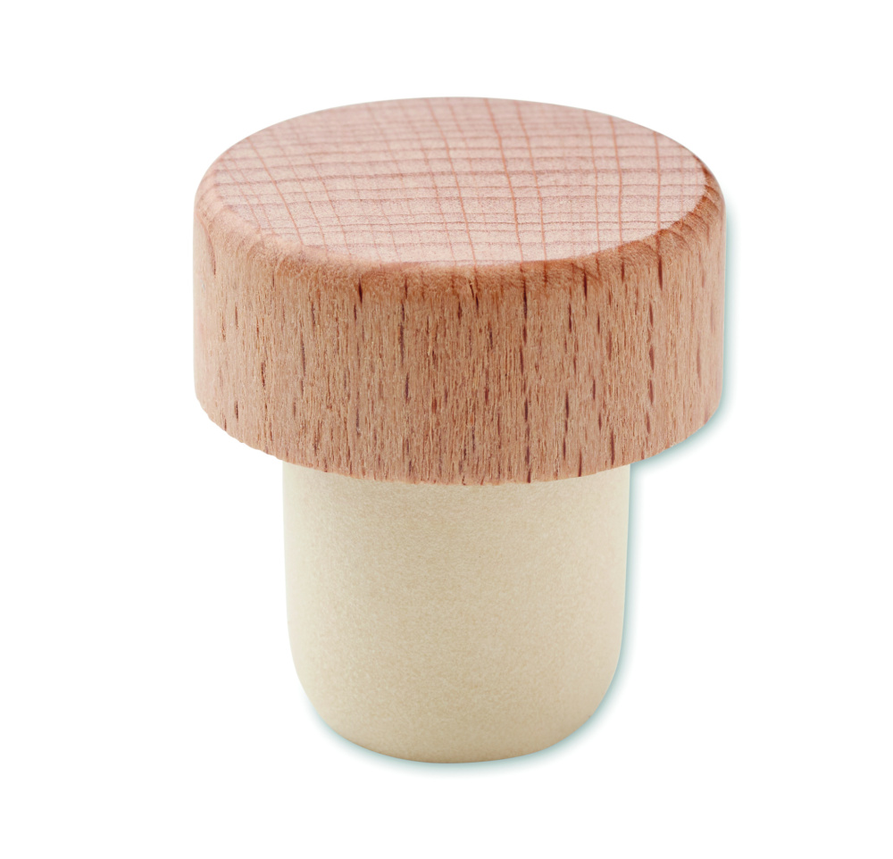 Логотрейд pекламные продукты картинка: Beech wood bottle stopper