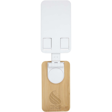 Логотрейд бизнес-подарки картинка: Alfirk складная настольная подставка для телефона из переработанного пластика с бамбуковыми деталями