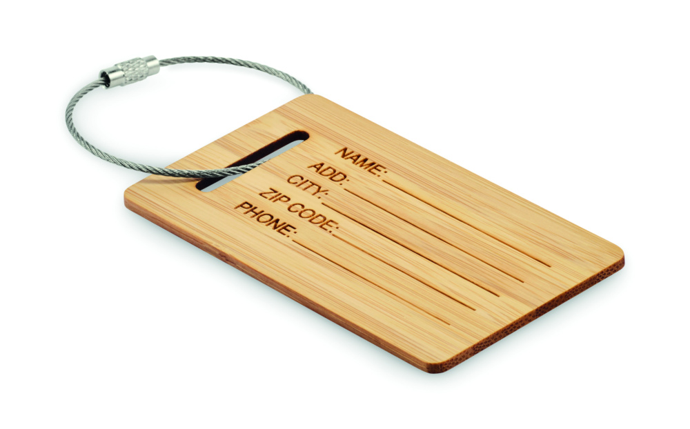 Лого трейд бизнес-подарки фото: Bamboo luggage tag