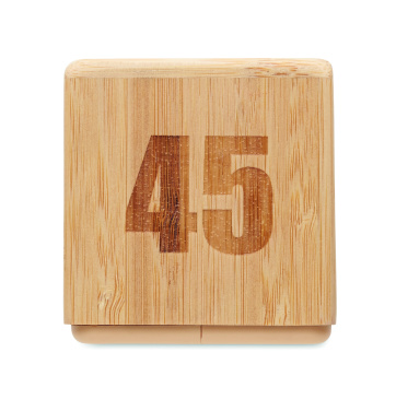 Лого трейд бизнес-подарки фото: Bamboo twist snooze timer