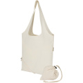 Складная хлопковая сумка из переработанного материала Madras Blend плотностью 140 г/м², сертифицированная по стандарту GRS, о, Естественный