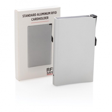 Kortficka Standard RFID i aluminium, silver med presentask