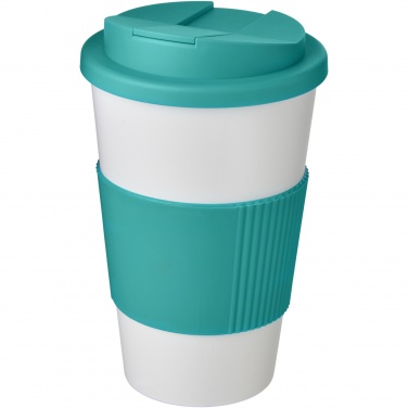 Logotrade profilreklam bild: Americano® 350 ml mugg med grepp och spillsäkert lock