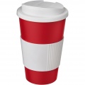 Americano® 350 ml mugg med grepp och spillsäkert lock, Röd/vit