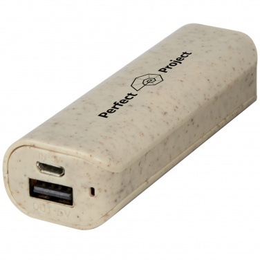 Logotrade profilreklam bild: Yoko 1 200 mAh powerbank i halm