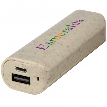 Logotrade presentreklam bild: Yoko 1 200 mAh powerbank i halm