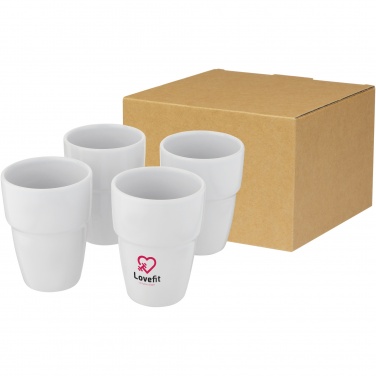 Logotrade kampanjprodukter bild: Staki 4-delars 280 ml staplingsbar mugg i presentförpackning