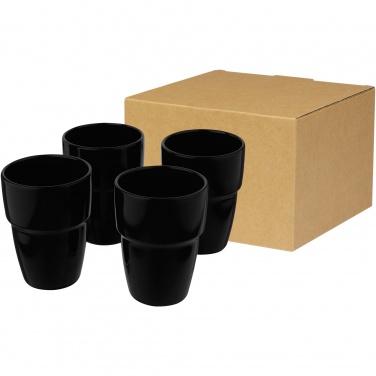 Logotrade reklamprodukter bild: Staki 4-delars 280 ml staplingsbar mugg i presentförpackning