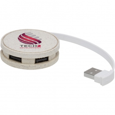 Logotrade kampanjprodukter bild: Kenzu USB-hubb av halm