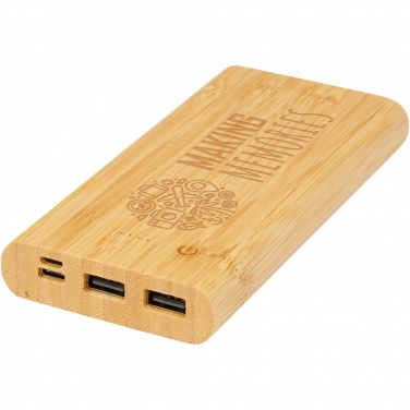 Logotrade presentreklam bild: Tulda 10,000 mAh powerbank i bambu